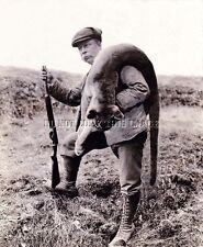 ANTIQUE HUNTING REPRO 8X10 PHOTO COUGAR HUNTER WINCHESTER 1907 RIFLE picture