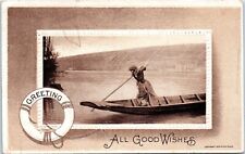 Greetings, All Good Wishes, Embossed Postcard Copyright 1909 picture