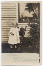 VINTAGE RPPC BLONDE TODDLER ON CHAIR MEAD NE FROM MARIE LAIRD 020621 Q picture