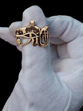 A RARE ANCIENT EGYPTIAN HORUS RING, BC COPPER PHARAONIC STYLE HORUS COBRA MUSEUM picture