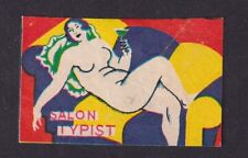 Old  Matchbox  label   Japan  BN168098 Woman Salon Typist picture
