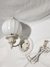 Vintage Virden Wall Sconce Light Fixture Eames Paint Ribbed Milk Glass 1960s picture