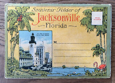 1939 Folder Postcard Lot 18 Jacksonville FL Old Cars Bicycles 1910-20's picture