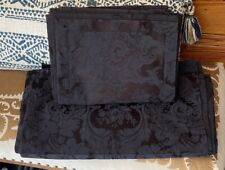 7 Available WATERFORD Barons Court BLACK Placemats & Napkins damask picture