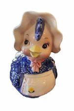Vintage Enesco Ceramic Chick Hen/Chicken/ Apron/Bonnet/Jam Jar/Anthropomorph picture