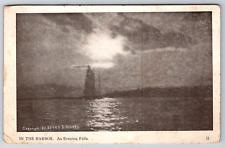 1911 Harbor Evening Brunswick Maine Vintage Postcard picture