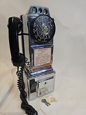 1965 Automatic Electric Company 3 Slot Coin Rotary Pay Phone 1983 Chrome Works picture