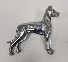 Vintage Great Dane Emblem Dog Silver Metal 8