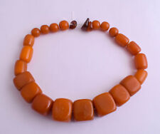 Antique Yemeni Cube pressed Butterscotch Amber Necklace-Trade Beads picture