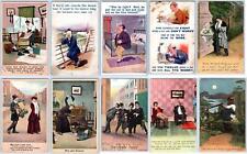1910's LOT/10 BAMFORTH HUMOROUS COUPLES DRINKING POSTCARDS*CONDITION VARIES #1 picture