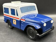 Vintage 80s Western Stamping Corp Metal U.S. Mail Post Office Jeep Coin  Bank picture