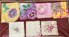 Lavender Floral Vintage Hankerchief  lot of 7* Few unused w/ tag*  Simply Lovely picture