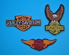 3 Harley Davidson Motorcycle Embroidered Emblems Patches Sportster Electra Glide picture