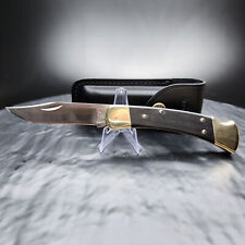 Buck 110 Ebony Folding Hunter Lockback Knife with Leather Sheath - Open Box 🔪 picture