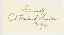 Colonel Harland Sanders (KFC) ~ Signed Autographed Cut Col ~ JSA LOA picture