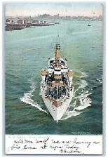 1908 U.S. Navy Cruiser Brooklyn Steamer Cruise Ship Tuck Sons Vintage Postcard picture