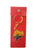 ECUADOR COUNTRY SHAPE FLAG METAL KEYCHAIN .. NEW picture