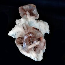 STUNNING RED APOPHYLLITE CUBE CHALCEDONY STILBITE NATURAL MINERALS INDIA#IM01113 picture