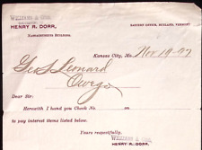 1897 Williams & Cross Successors to Henry R Dorr Kansas City MO K188 picture