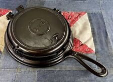🧇🧇 Antique 8 X 9 Cast Iron Flip Waffle Iron Fully Restored 🧇🧇 picture