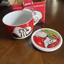 Rare NIB  Snoopy By Tom Everhart Ceramic Don’t Look Now Mug And The Kiss Lid picture