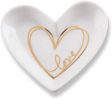 Shaped Ceramic with Gold Foil Trinket Dish, Love Heart Small, picture
