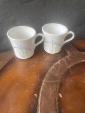 Vintage Corning Ware Corelle Shadow Iris Floral Coffee Tea Cup Mug set of 2 picture