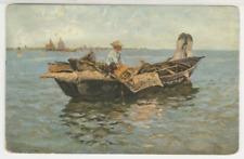 Art Postcard Man In Fishing Boat - Schenectady, New York c1900 vintage G1 picture