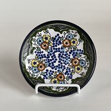 Vintage Talavera Mexican Pottery Plate Floral Design Wall Hanging Art Pue 5.5” picture