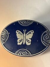 Lucretia Vanderbilt boudoir face powder metal  tin footed butterfly trinket box picture