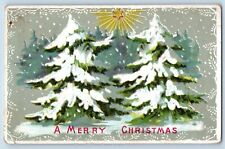 Dodge Nebraska NE Postcard Christmas Pine Trees Winter Scene Embossed 1907 picture