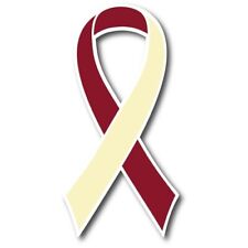 Magnet Me Up Burgundy and Ivory Head and Neck Cancer Awareness Ribbon Car Magnet picture