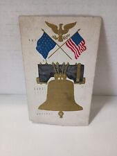 Postcard Greetings Patriotic Bell Flags 101834 picture
