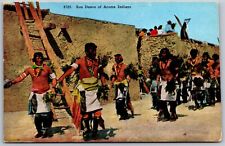 Vtg Native American Sun Dance of Acoma Indians Sista de San Esteban Postcard picture
