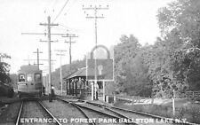 Trolley Car Entrance To Forest Park Ballston Lake New York NY Reprint Postcard picture