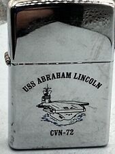 Vintage 2004 Abraham Lincoln CVN 72 Battle Ship Chrome Zippo Lighter NEW picture