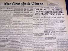 1936 NOV 20 NEW YORK TIMES - ITALY READY TO GIVE FRANCO ANY AID NEEDED - NT 2078 picture