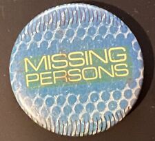 VTG 1982 Missing Persons Pinback Button New Wave Band Rare Blue 1.25 inches picture