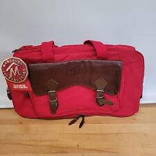 NEW Vintage Marlboro Country Store Red Leather Duffle Bag Large picture