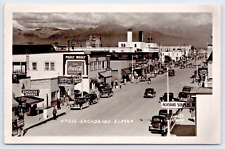 RPPC 1940 4th Ave Anchorage Alaska Coca Cola Piggly Wiggly Sunshine Mkt Cars A21 picture