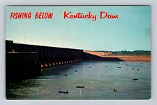 Lake City KY-Kentucky, Fishing Below, Kentucky Dam, Antique, Vintage Postcard picture