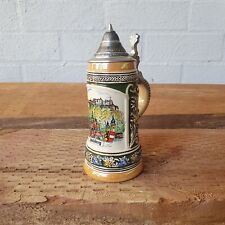 King Austria Salzburg Beer Stein Mug Hand Crafted & Painted Pewter Lid 7 inch picture