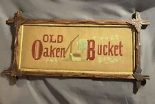 Antique Victorian Motto Punch Paper Sampler Old Oaken Bucket Black Forest Frame picture