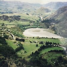 Vintage Color Photo Queenstown New Zealand Aerial View Mountains Rivers Roads  picture