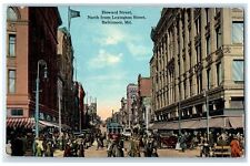 1913 Howard Street North From Lexington Street Baltimore Maryland MD Postcard picture