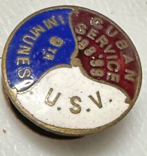 Vintage 1899 Spanish American War USV Volunteers 9th Immunes Pin Pinback Button picture