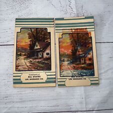 2 Vintage Antique All States Life Insurance Company Needle Books Advertising (g) picture