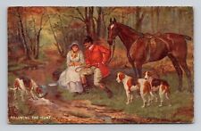 Postcard Horse Following The Hunt Oilette Oilfacsim Drummond Tuck No 9923 A16 picture