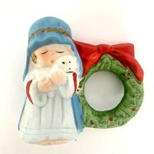 VTG L'il Chimers Napkin Ring Christmas Porcelain Bell Shepherd With Lamb Decor picture