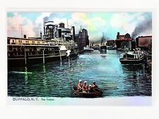 The Harbor, Buffalo, NY 1905 Postcard - Enhanced *HOLOGRAPHIC SILVER* GleeBeeCo picture